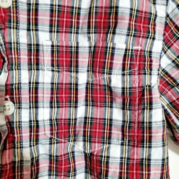 Children's Place Red/White Plaid Shirt Size 5-6. - Picture 4 of 6